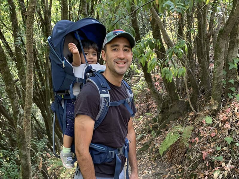 Ulupreneur Amrit Robbins’ hiking with child and dog